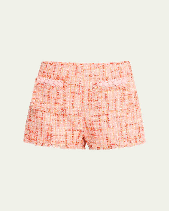Raquel Beaded Bouclé Shorts